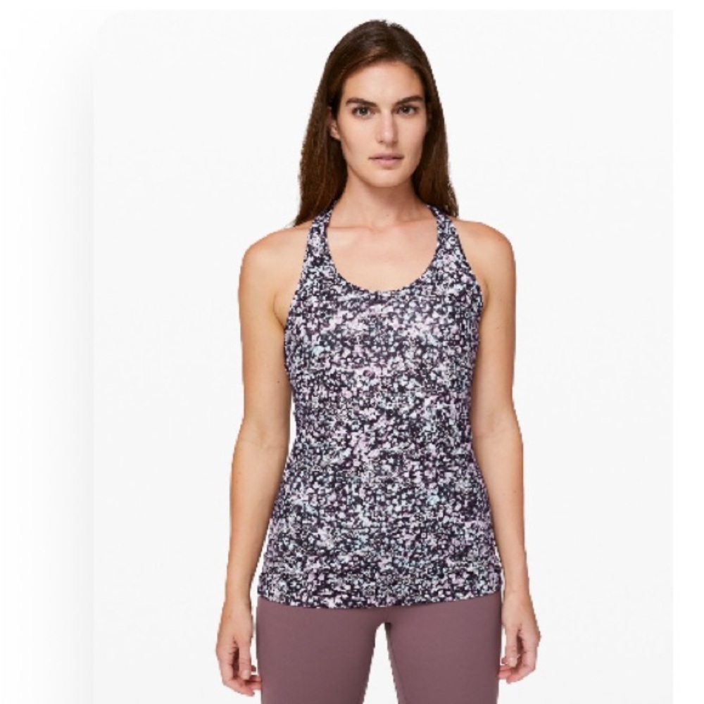 lululemon athletica Floral Tank Top - Black and Pink
